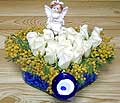 9 adet beyaz gül oyuncak  Diyarbakır İnternetten çiçek siparişi 