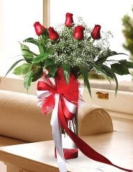 Camda 5 kırmızı gül tanzimi  Diyarbakır hediye sevgilime hediye çiçek 
